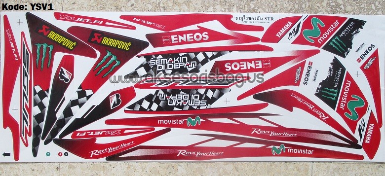 Jual Striping Motor Yamaha Soul GT Movistar MotoGP 2014 m