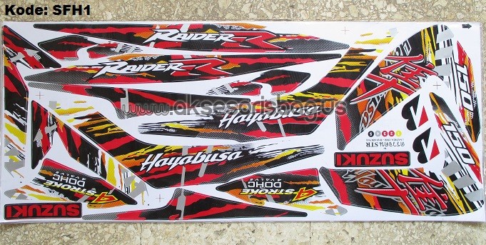 Jual Striping Motor Suzuki Satria Fu150 motif Army Hayabusa m